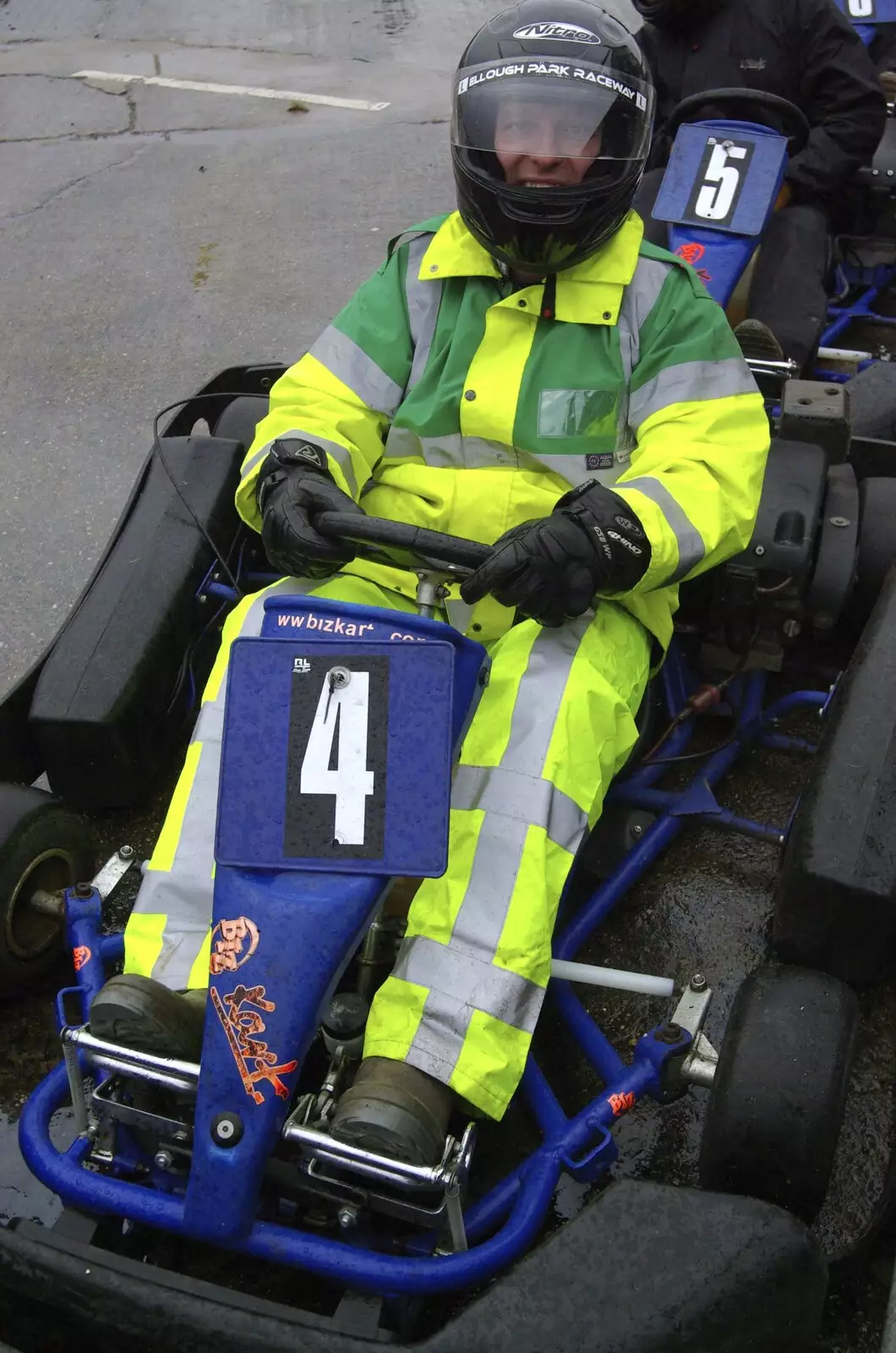 Gov is installed, complete with hi-viz, from Gov's Stag-Day Karting, Ellough Airfield, Beccles, Suffolk - 19th January 2008