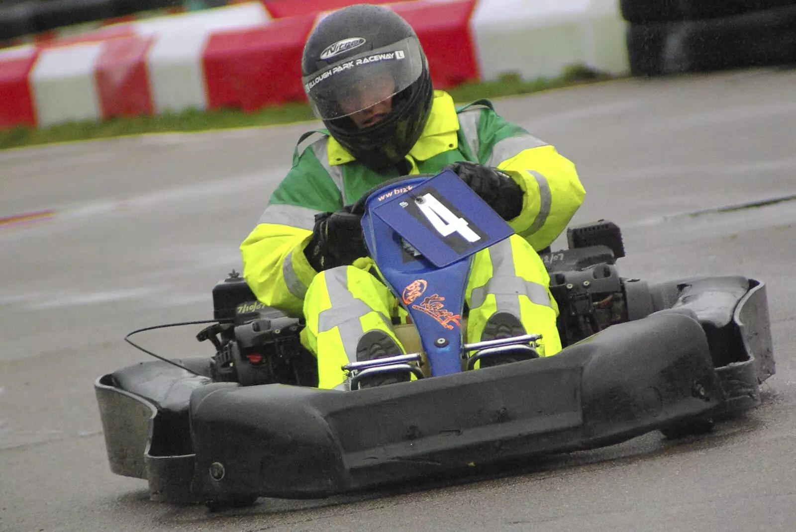 Gov steams around a corner, from Gov's Stag-Day Karting, Ellough Airfield, Beccles, Suffolk - 19th January 2008