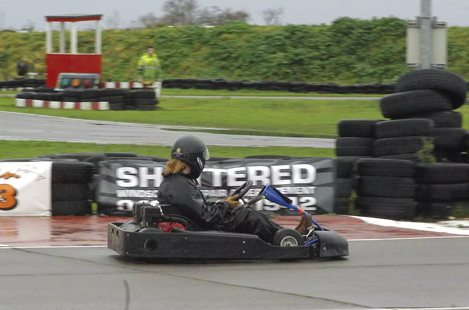 Wavy steams around, from Gov's Stag-Day Karting, Ellough Airfield, Beccles, Suffolk - 19th January 2008