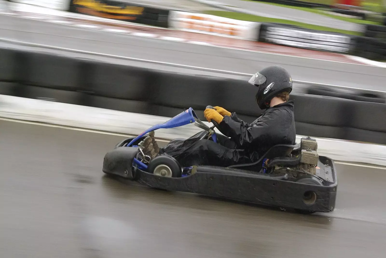 Karting action, from Gov's Stag-Day Karting, Ellough Airfield, Beccles, Suffolk - 19th January 2008