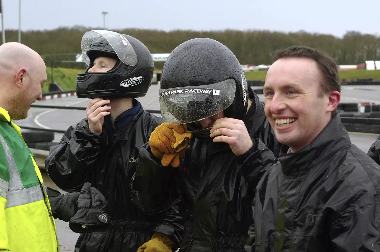 Dave smiles, from Gov's Stag-Day Karting, Ellough Airfield, Beccles, Suffolk - 19th January 2008