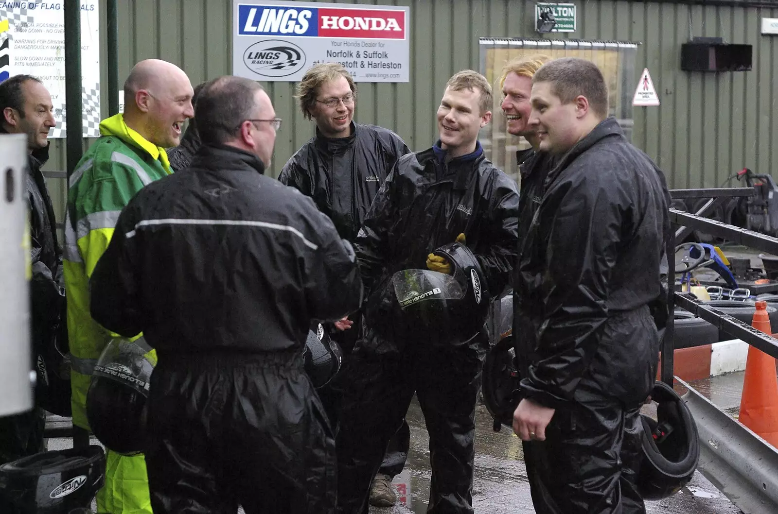 Team talk, from Gov's Stag-Day Karting, Ellough Airfield, Beccles, Suffolk - 19th January 2008