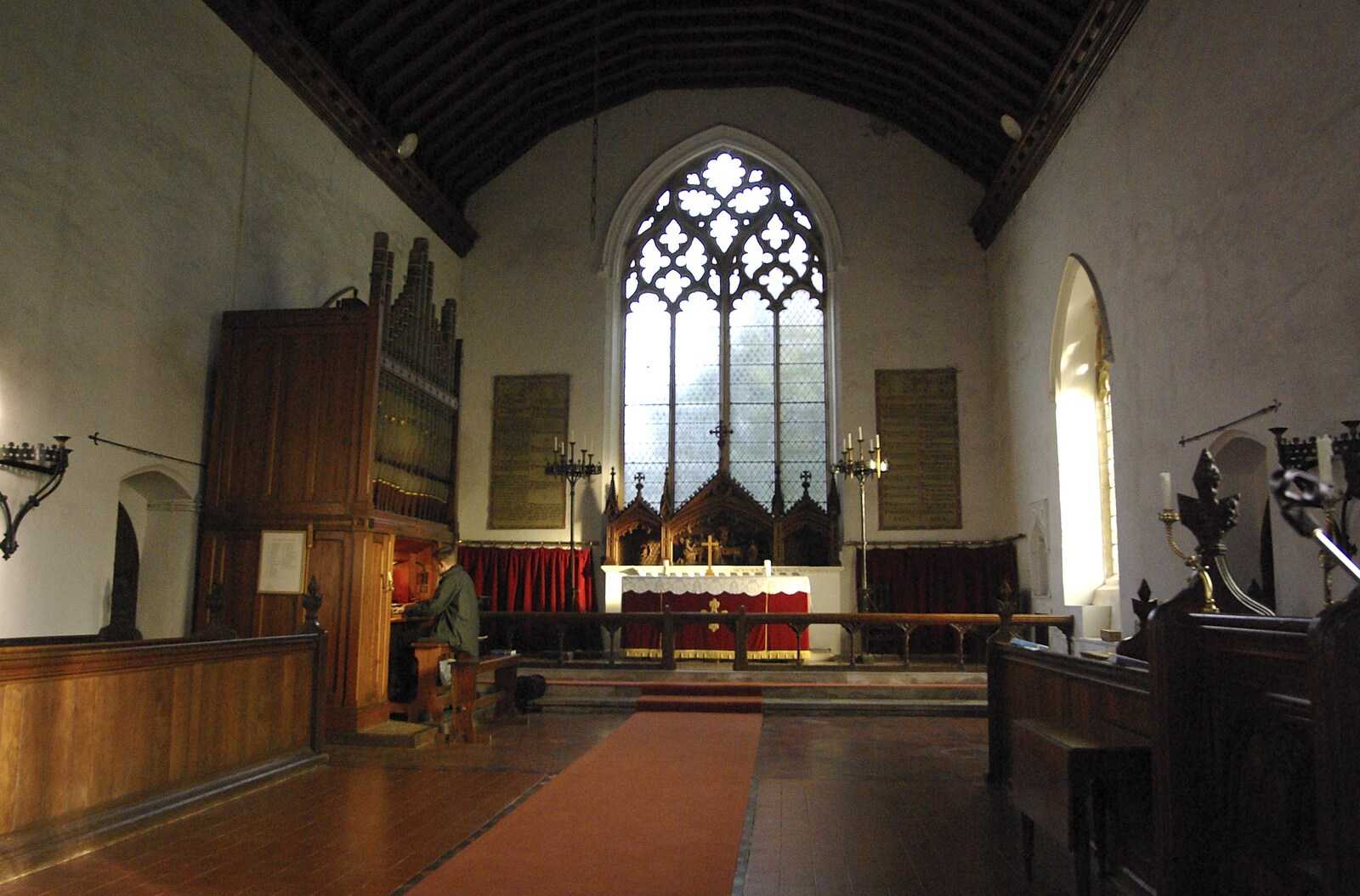 The altar and nave of Thorndon church from Organ Practice, Swiss Fondue and Curry With Gov, Thorndon, Cambridge and Diss - 27th January 2008