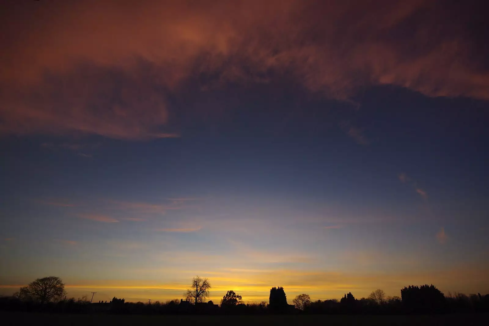 A sunset over the side field, from Organ Practice, Swiss Fondue and Curry With Gov, Thorndon, Cambridge and Diss - 27th January 2008