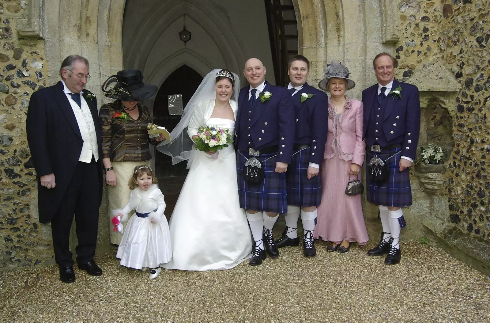 Classic wedding group, from Gov and Rachel's Wedding, Thorndon, Suffolk - 2nd February 2008