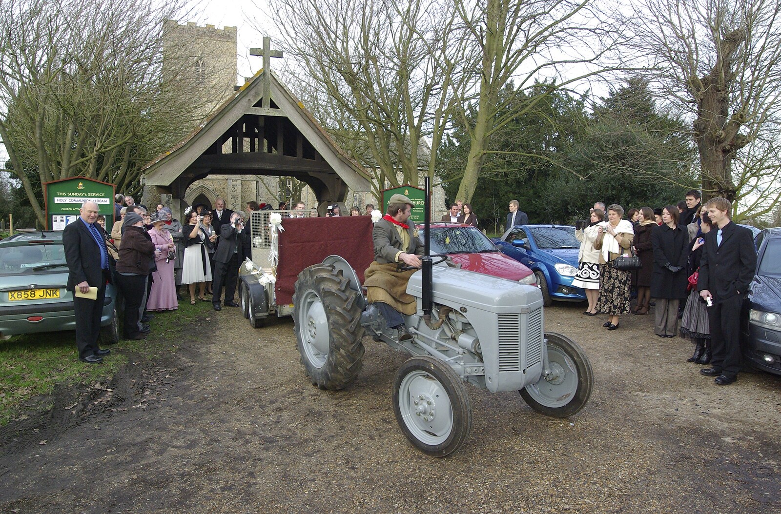 The little grey tractor from Gov and Rachel's Wedding, Thorndon, Suffolk - 2nd February 2008