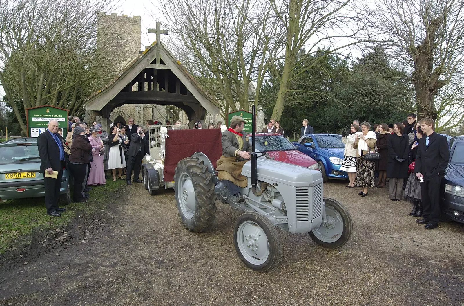 The little grey tractor, from Gov and Rachel's Wedding, Thorndon, Suffolk - 2nd February 2008