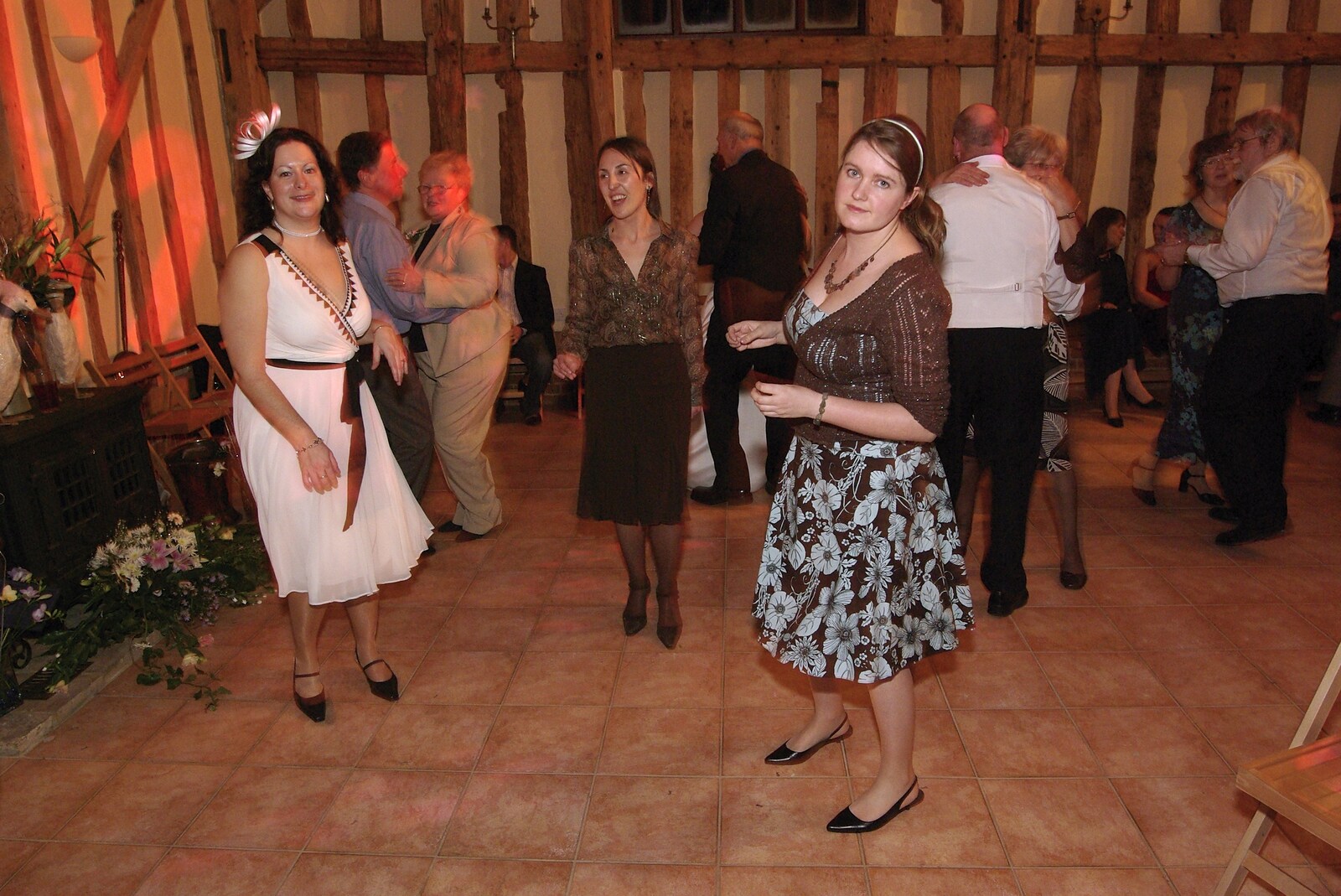 Clare, Carmen and Isobel show some moves from Gov and Rachel's Wedding, Thorndon, Suffolk - 2nd February 2008