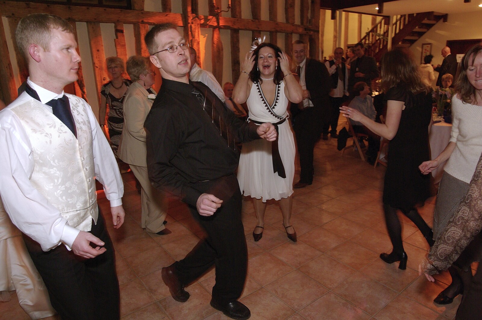 Marc steams in with some dance moves from Gov and Rachel's Wedding, Thorndon, Suffolk - 2nd February 2008