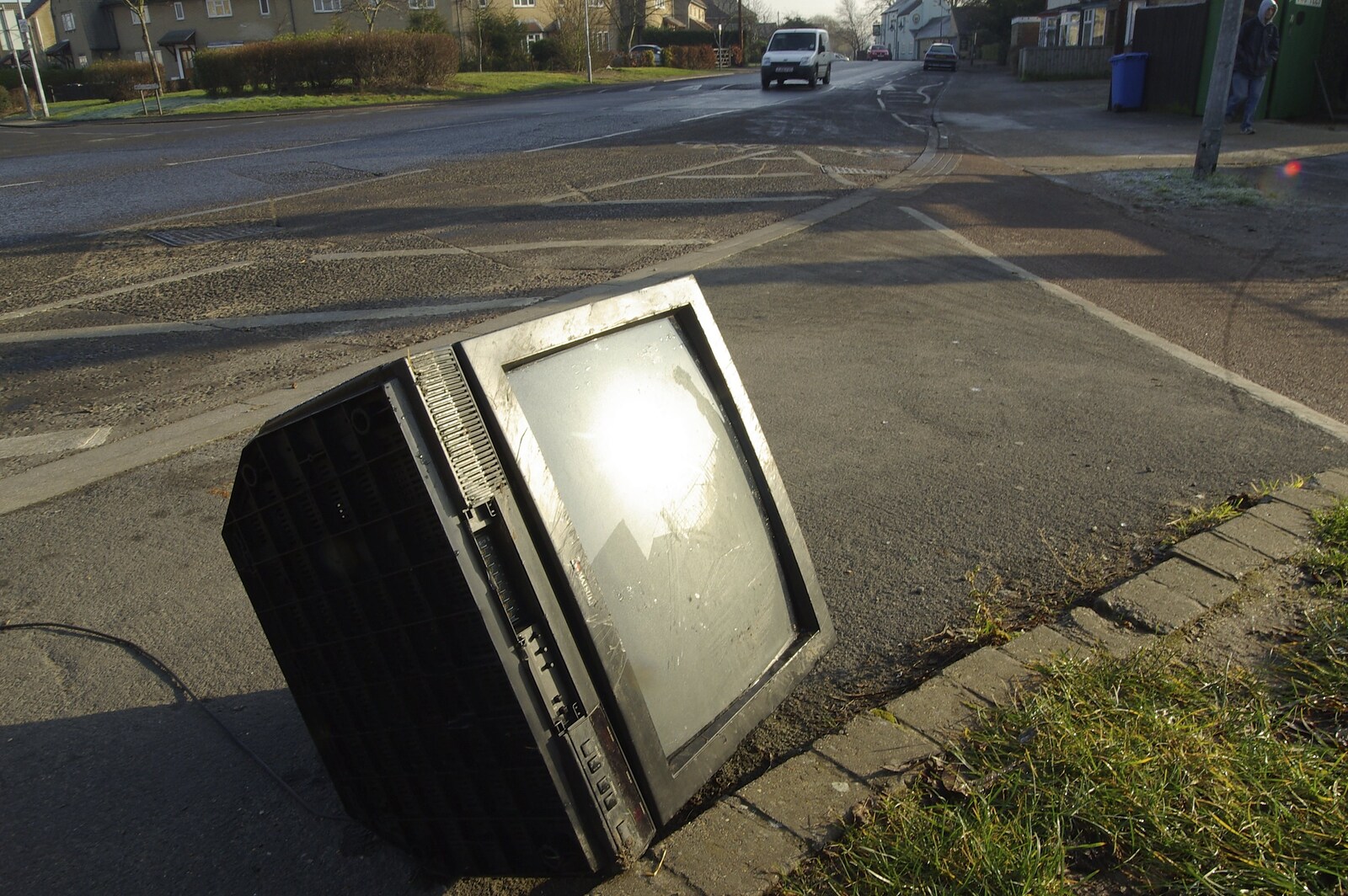 A television appears on Water Lane in Cambridge from Aldeburgh, Sprogs, and The BBs at Stoke by Nayland, Suffolk - 10th February 2008