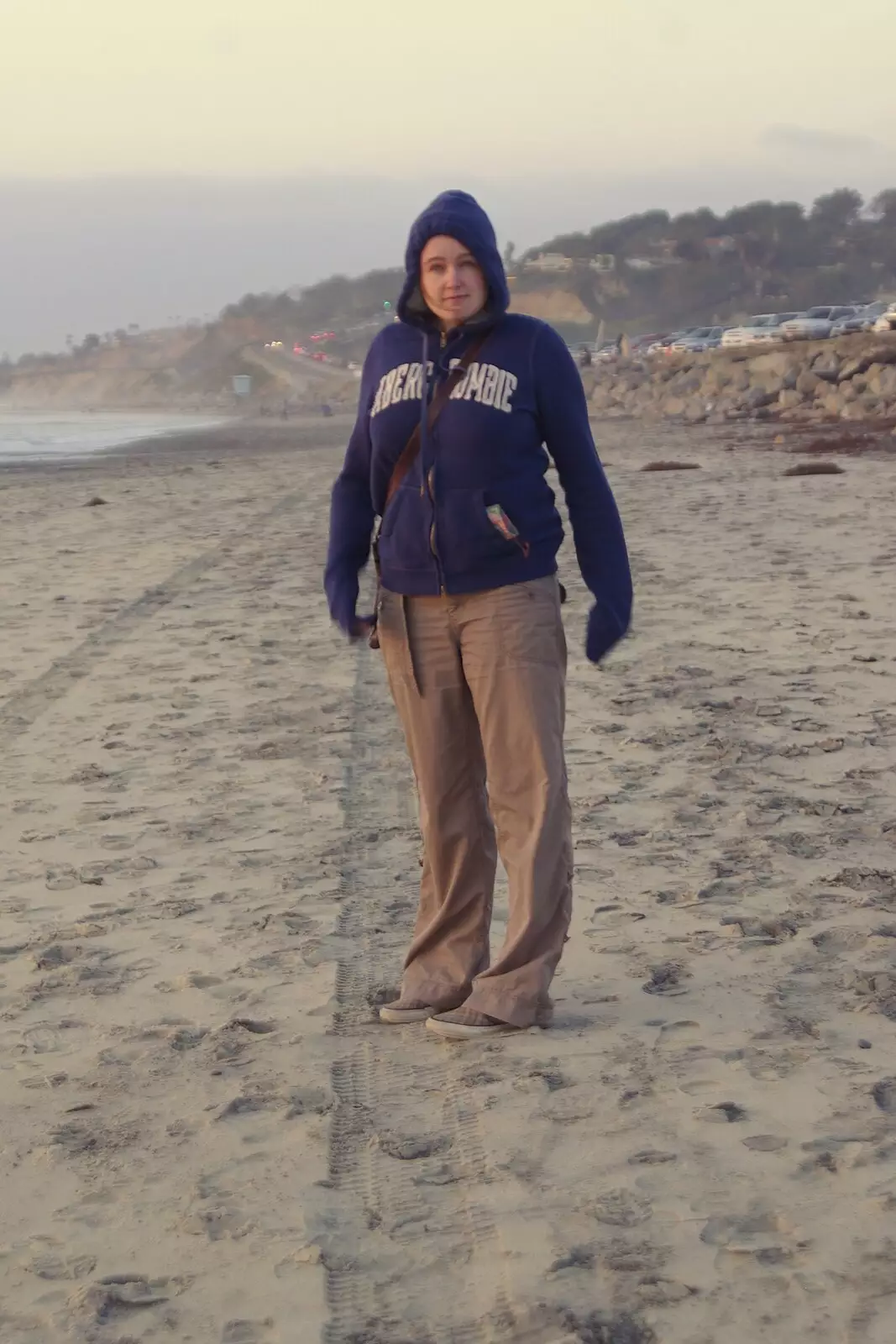 Isobel on the beach at Torrey Pines, from San Diego 8: The Beaches of Torrey Pines, and Ramona, California, USA - 29th February 2008