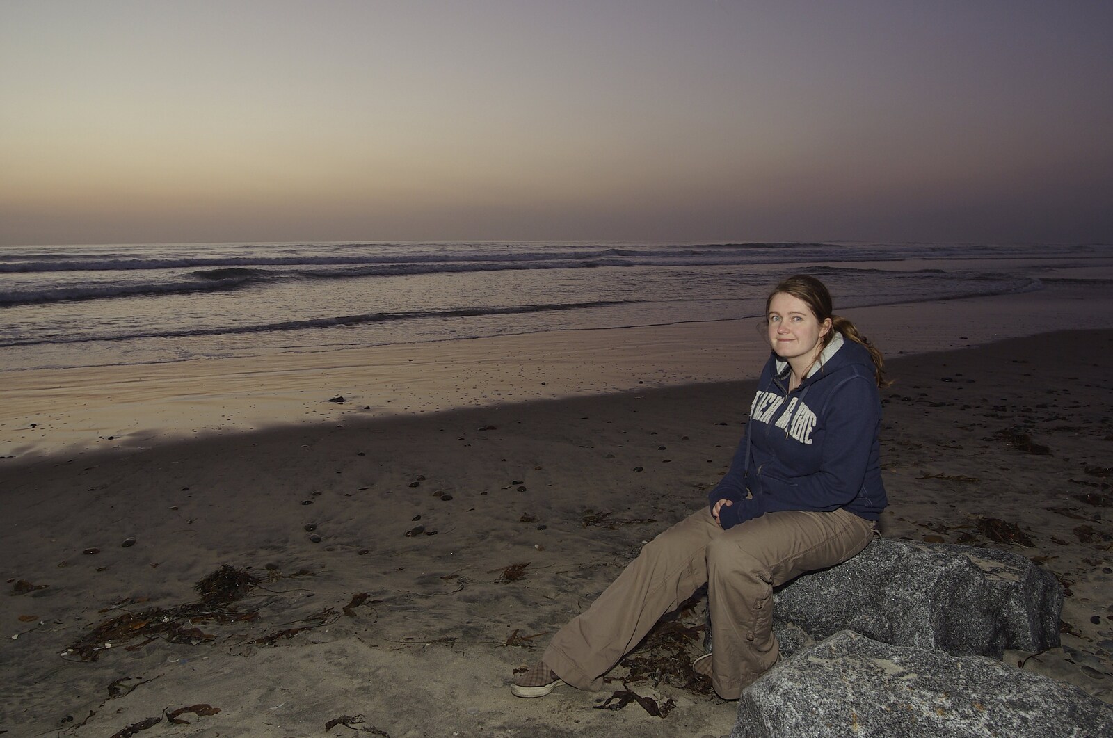 Isobel in the dusk from San Diego 8: The Beaches of Torrey Pines, and Ramona, California, USA - 29th February 2008