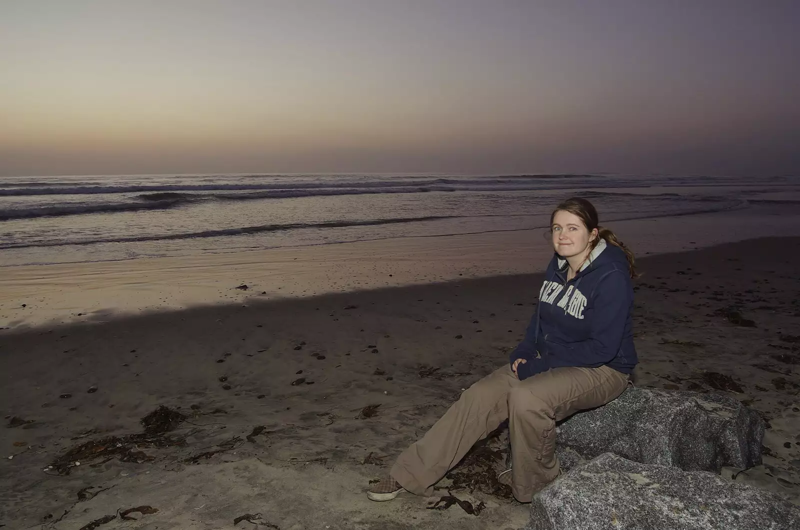 Isobel in the dusk, from San Diego 8: The Beaches of Torrey Pines, and Ramona, California, USA - 29th February 2008