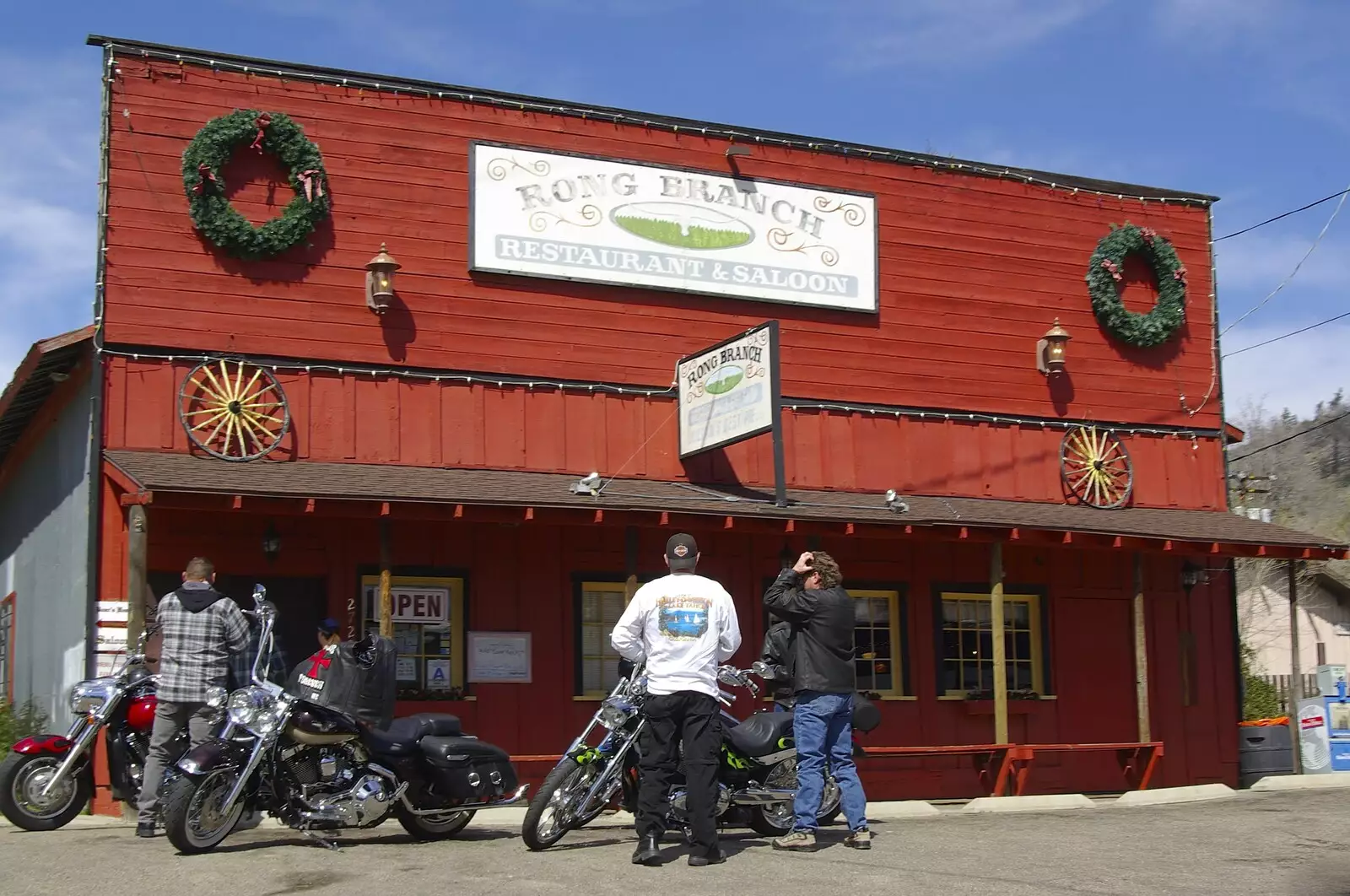 The 'Rong Branch' saloon, and a bunch of bikers, from San Diego 8: The Beaches of Torrey Pines, and Ramona, California, USA - 29th February 2008
