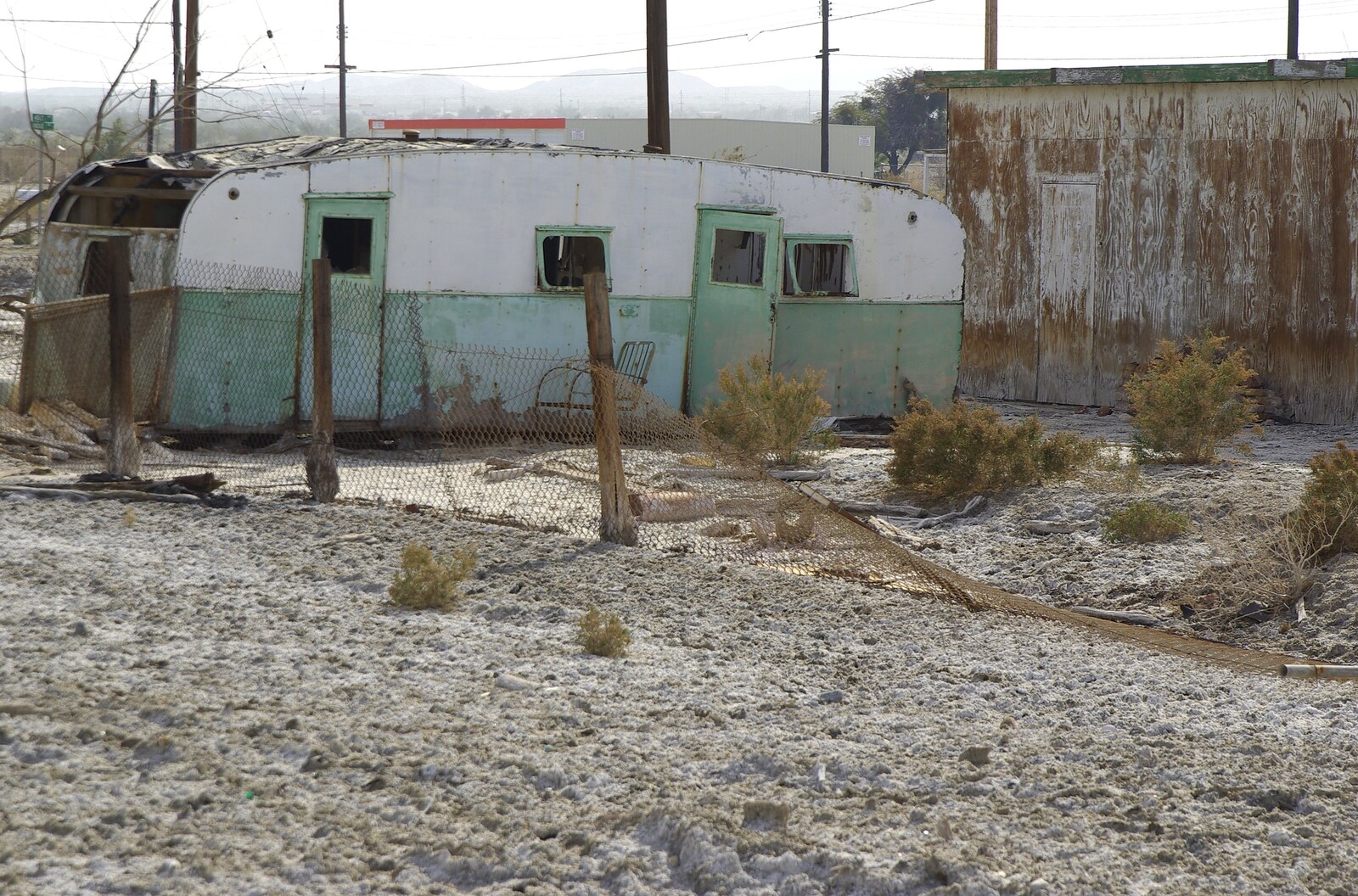 The End of the World: Julian to the Salton Sea and Back, California, US - 1st March 2008: A derelict caravan