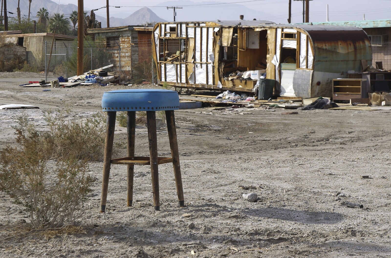 The End of the World: Julian to the Salton Sea and Back, California, US - 1st March 2008: A stool sits alone, with no-one to sit on it