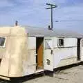 The remains of an airstream-like caravan, The End of the World: Julian to the Salton Sea and Back, California, US - 1st March 2008