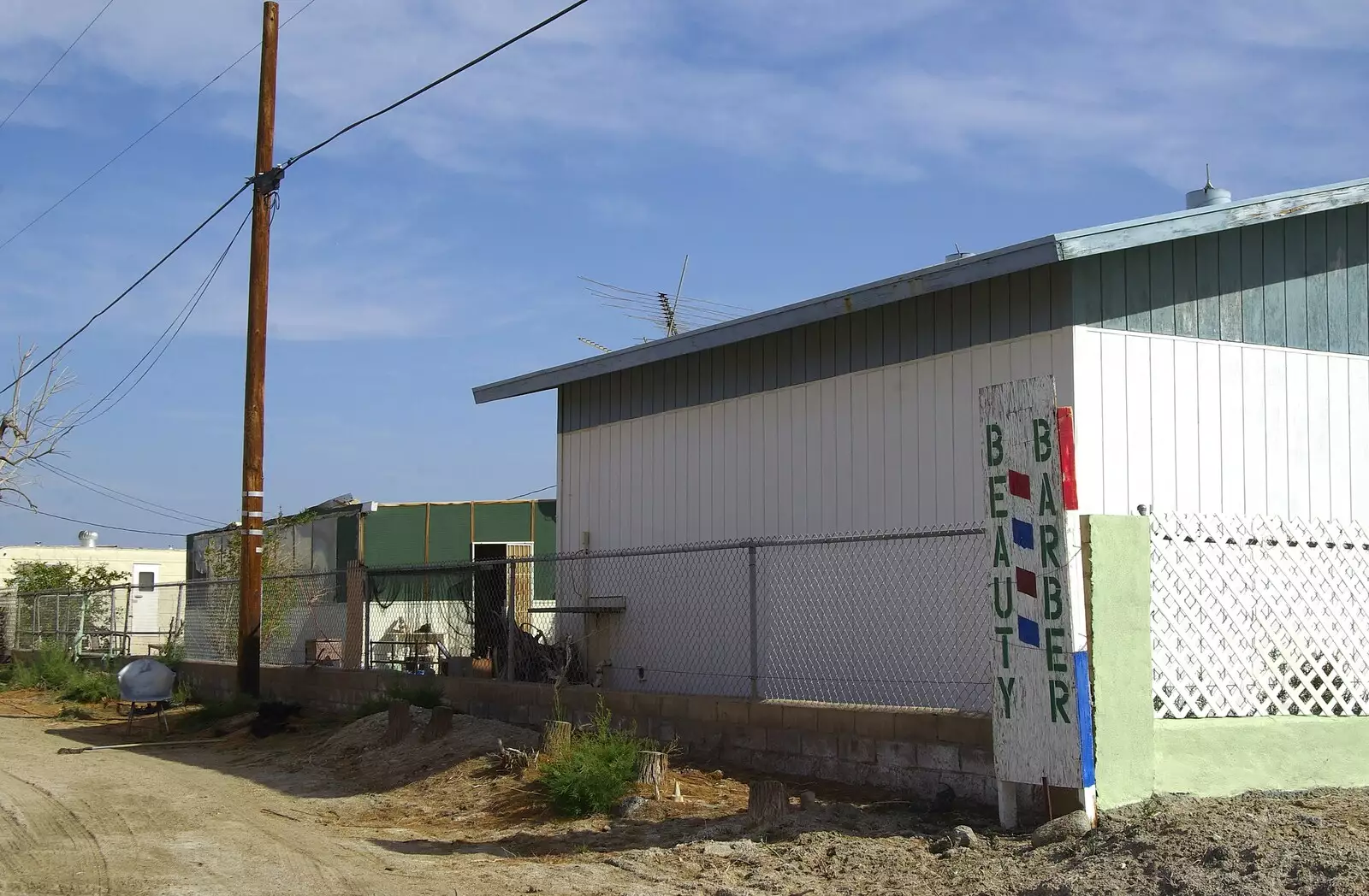 Beauty Barber - anachronistic sign in a wasteland, from The End of the World: Julian to the Salton Sea and Back, California, US - 1st March 2008