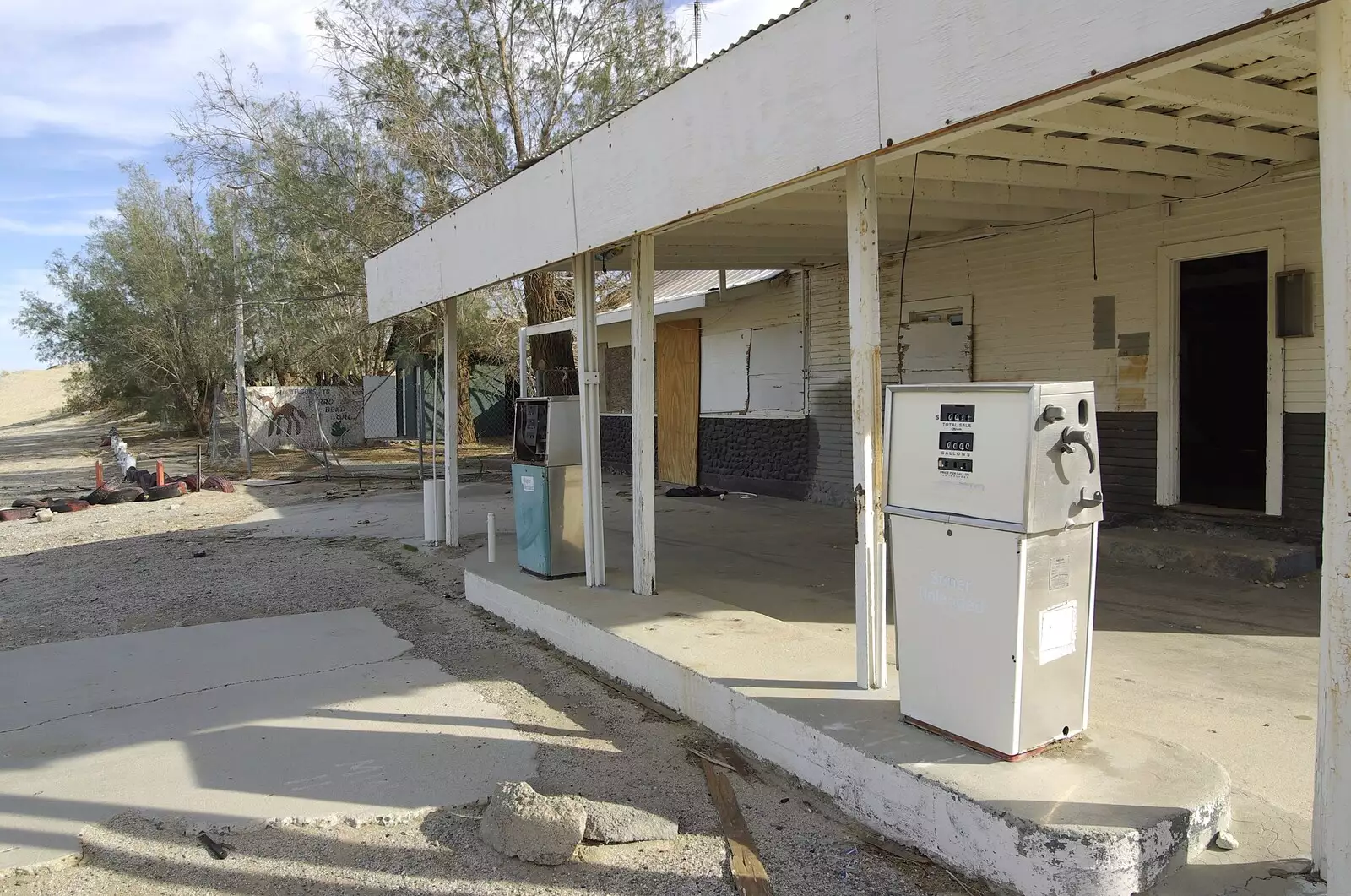 The old petrol station forecourt, from The End of the World: Julian to the Salton Sea and Back, California, US - 1st March 2008