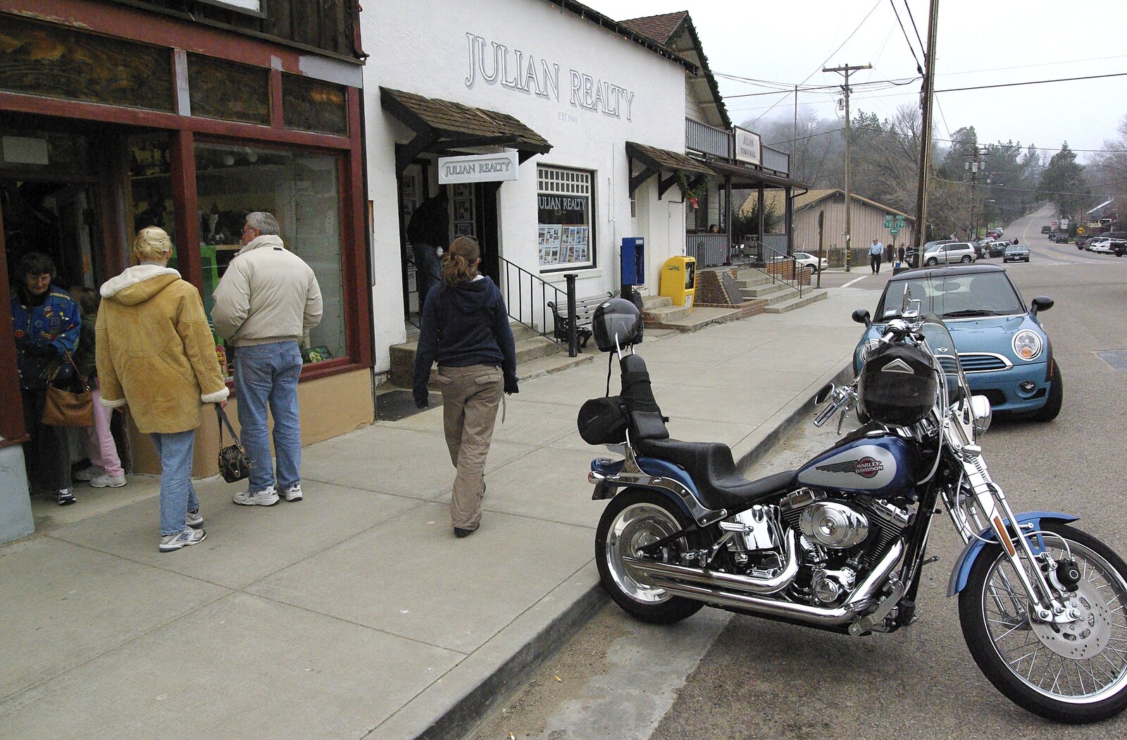 The End of the World: Julian to the Salton Sea and Back, California, US - 1st March 2008: A Harley-Davidson on Main Street