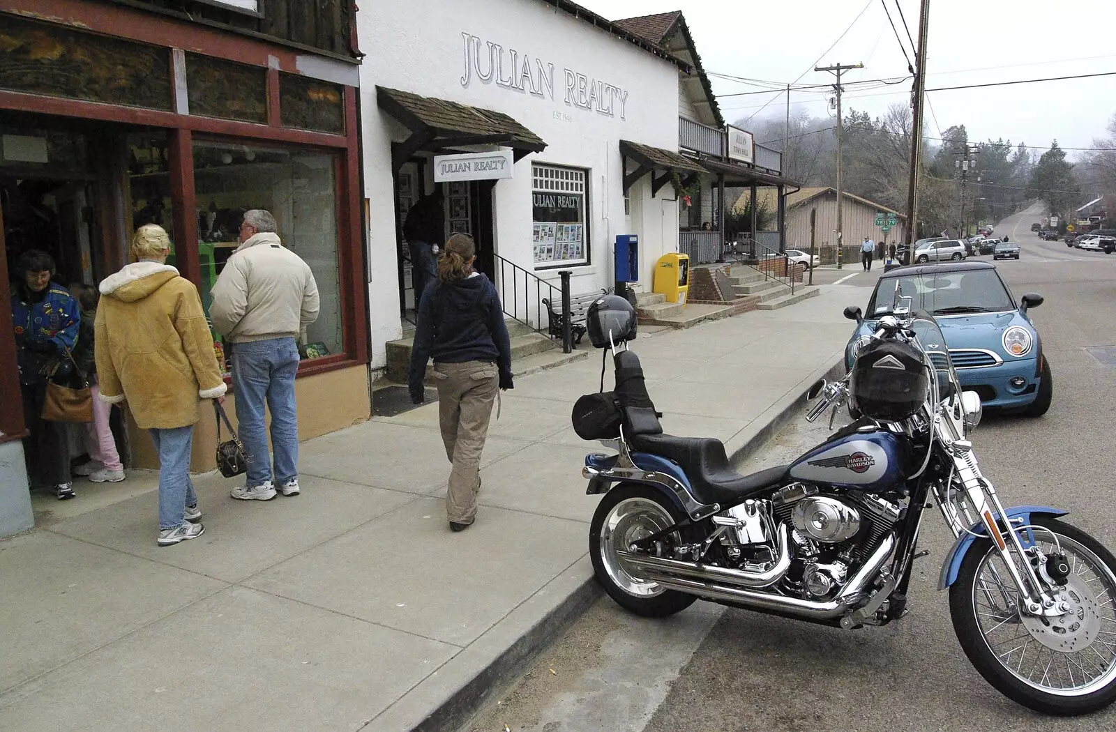 A Harley-Davidson on Main Street, from The End of the World: Julian to the Salton Sea and Back, California, US - 1st March 2008