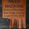 Amusing sign advertising 'weed wacking', The End of the World: Julian to the Salton Sea and Back, California, US - 1st March 2008