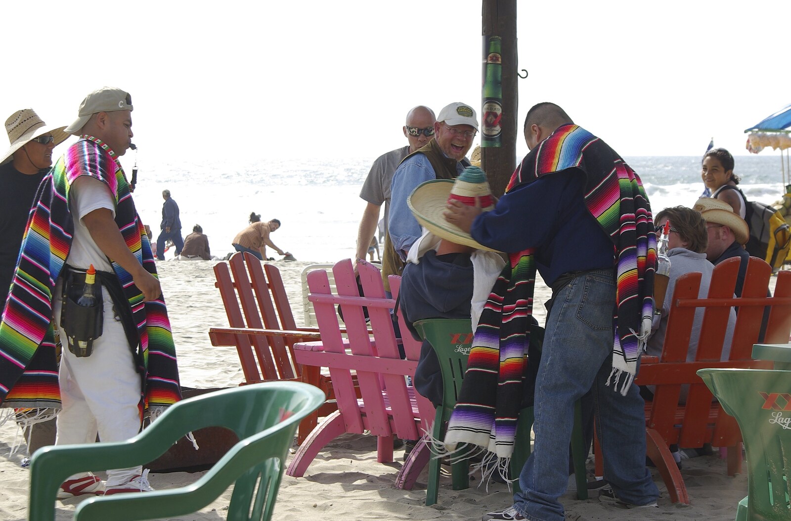 Rosarito and Tijuana, Baja California, Mexico - 2nd March 2008: Random blanket sellers