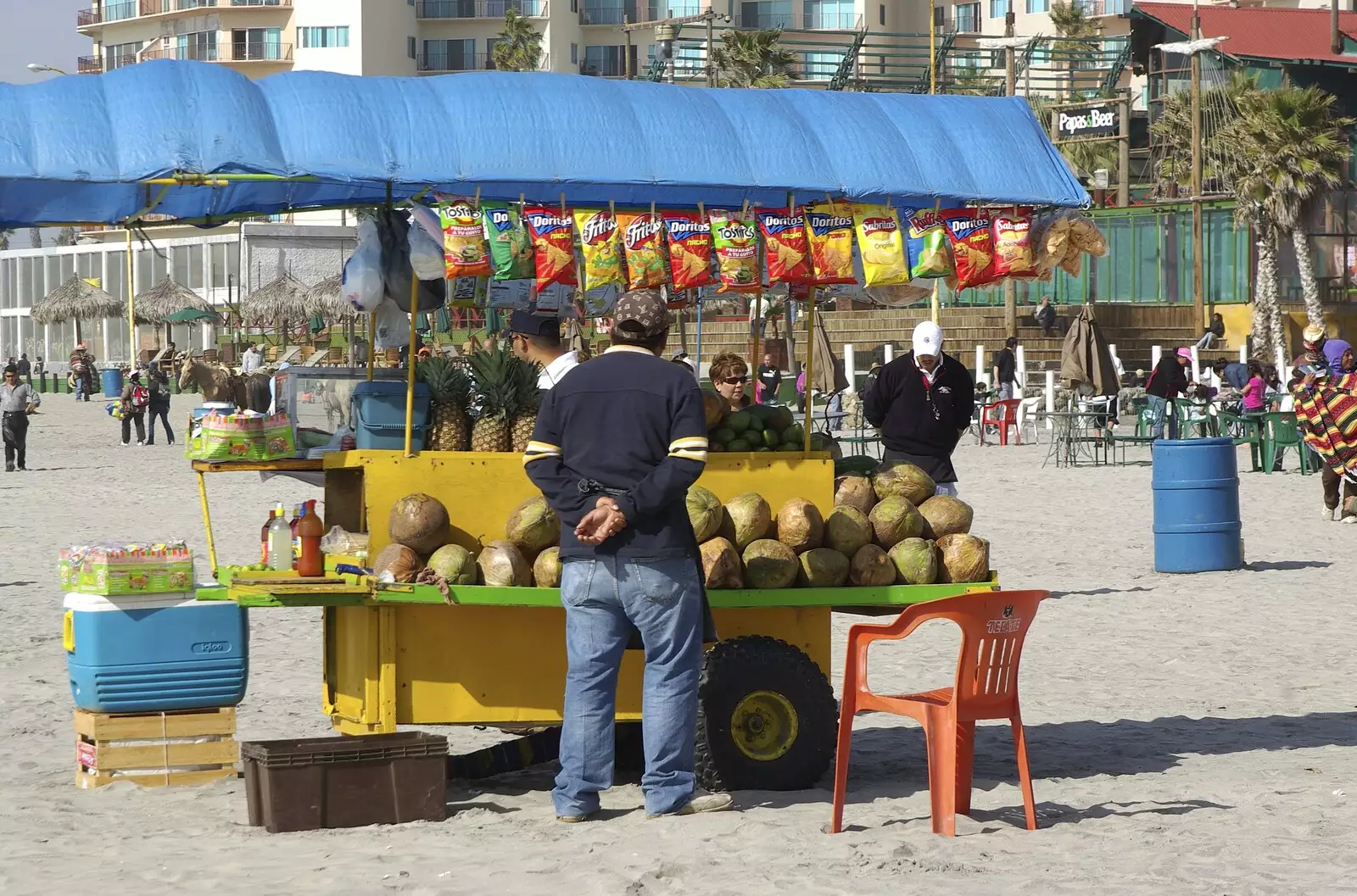 Fruit and crisps seller, from Rosarito and Tijuana, Baja California, Mexico - 2nd March 2008