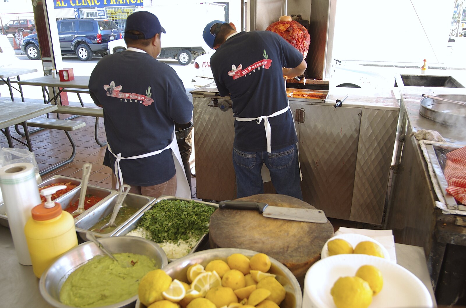 Rosarito and Tijuana, Baja California, Mexico - 2nd March 2008: In the taco shop