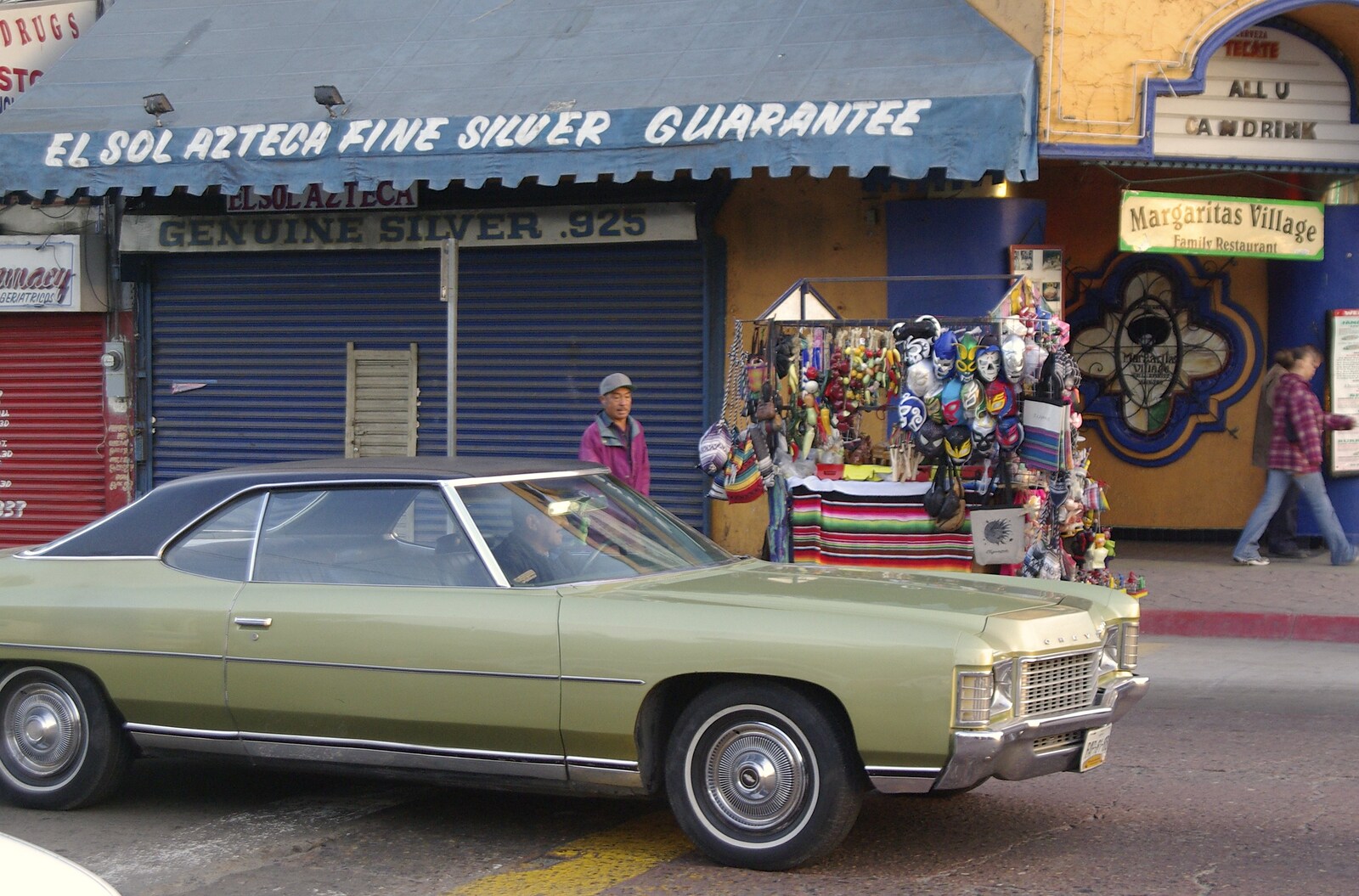 Rosarito and Tijuana, Baja California, Mexico - 2nd March 2008: A vintage American car