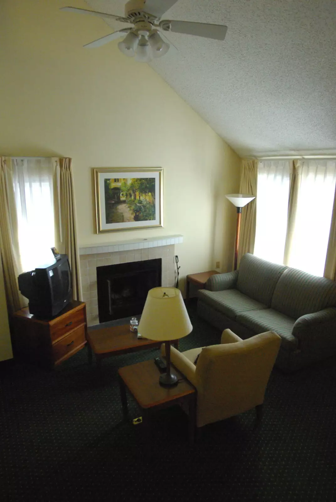 The apartment's lounge and working fireplace, from San Diego and Hollywood, California, US - 3rd March 2008