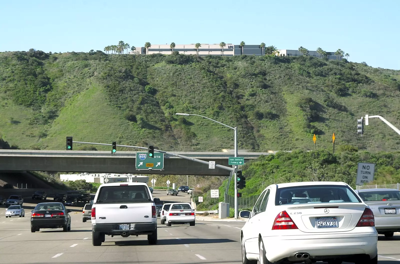 On the freeway near the I-805 turn off, from San Diego and Hollywood, California, US - 3rd March 2008