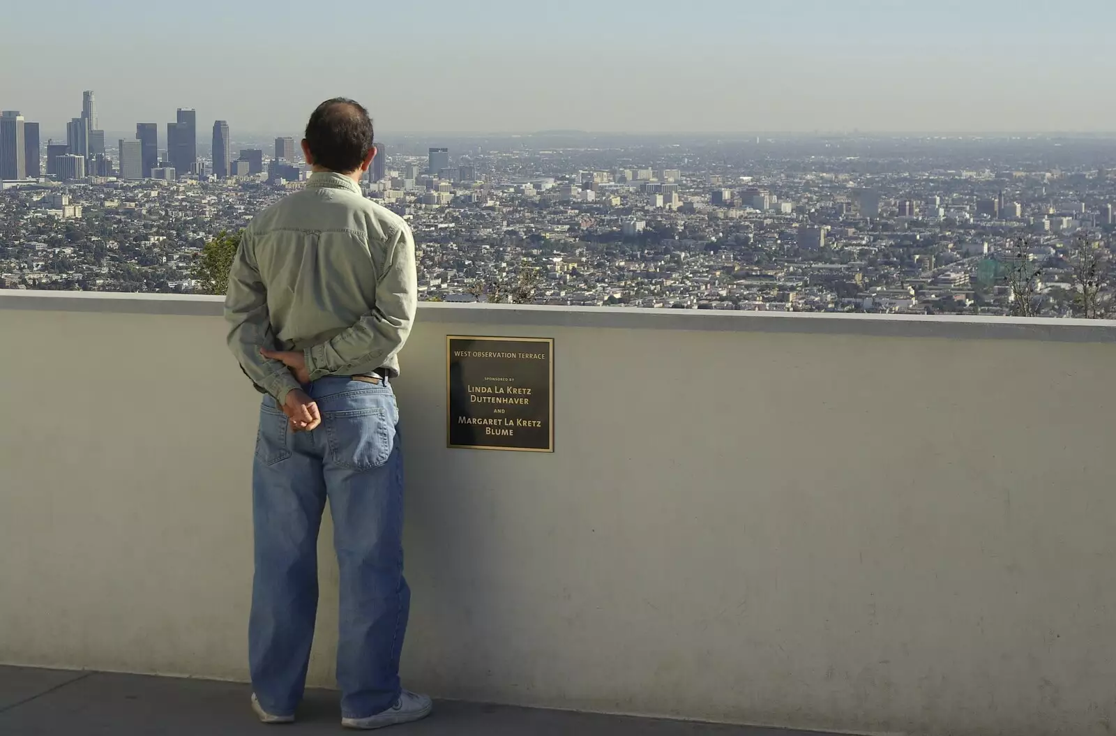 Some dude looks over Los Angeles, from San Diego and Hollywood, California, US - 3rd March 2008