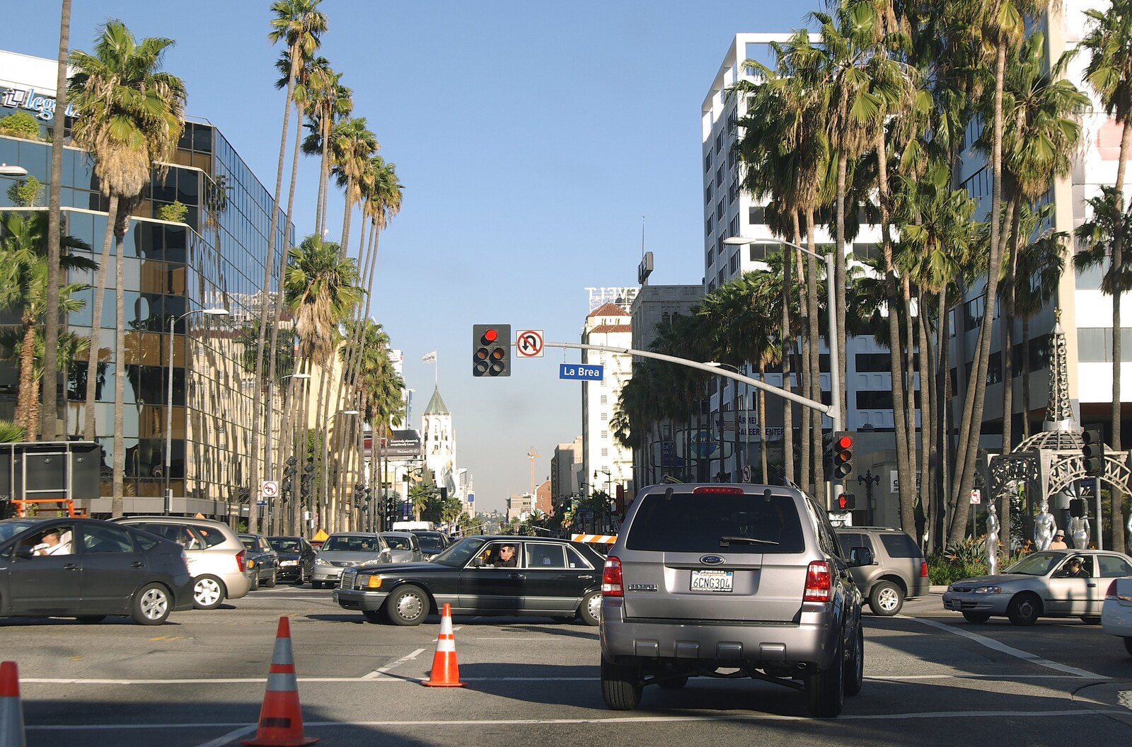San Diego and Hollywood, California, US - 3rd March 2008: Intersection of Hollywood Boulevard and La Brea