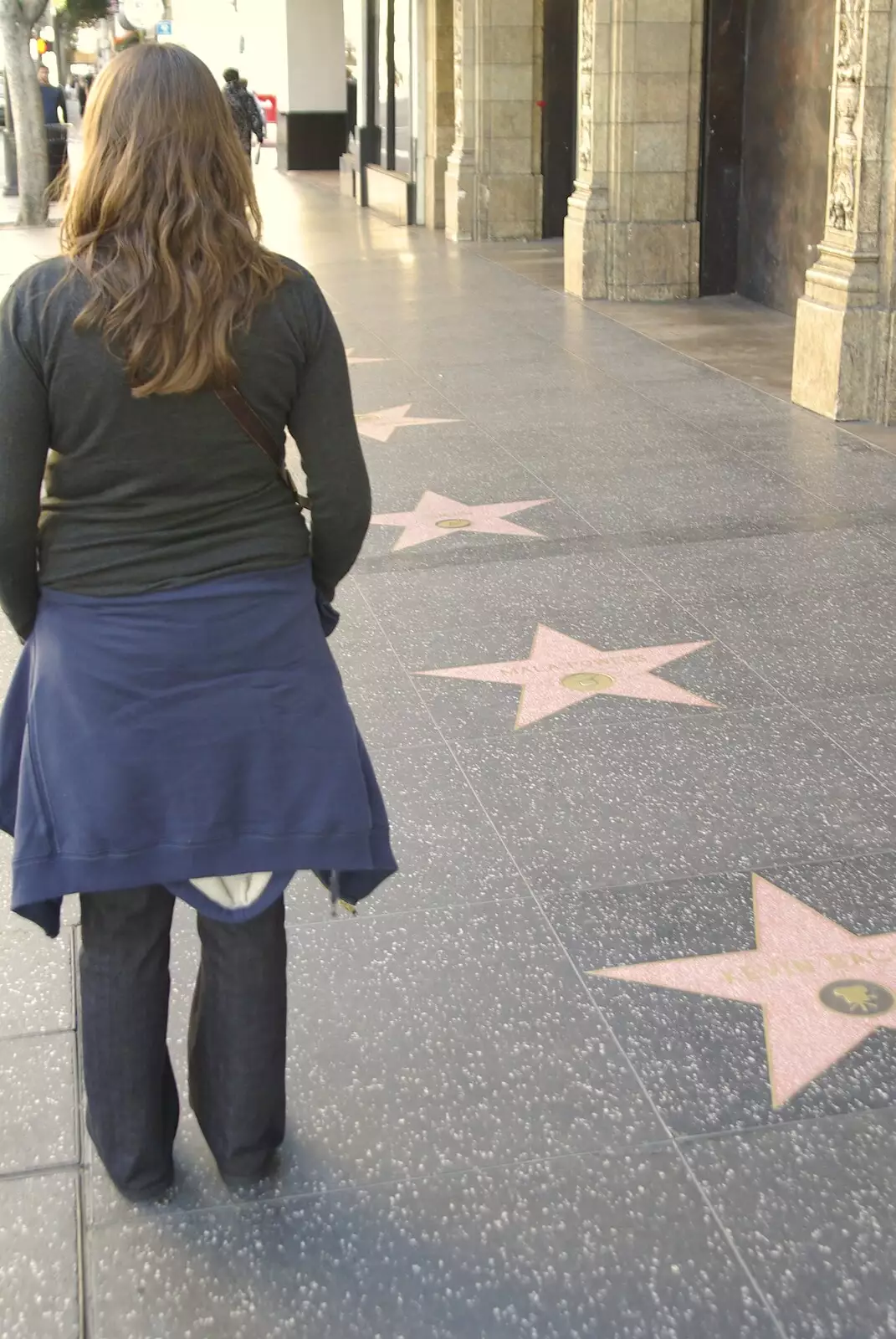 Isobel wanders up the walk of the stars, from San Diego and Hollywood, California, US - 3rd March 2008
