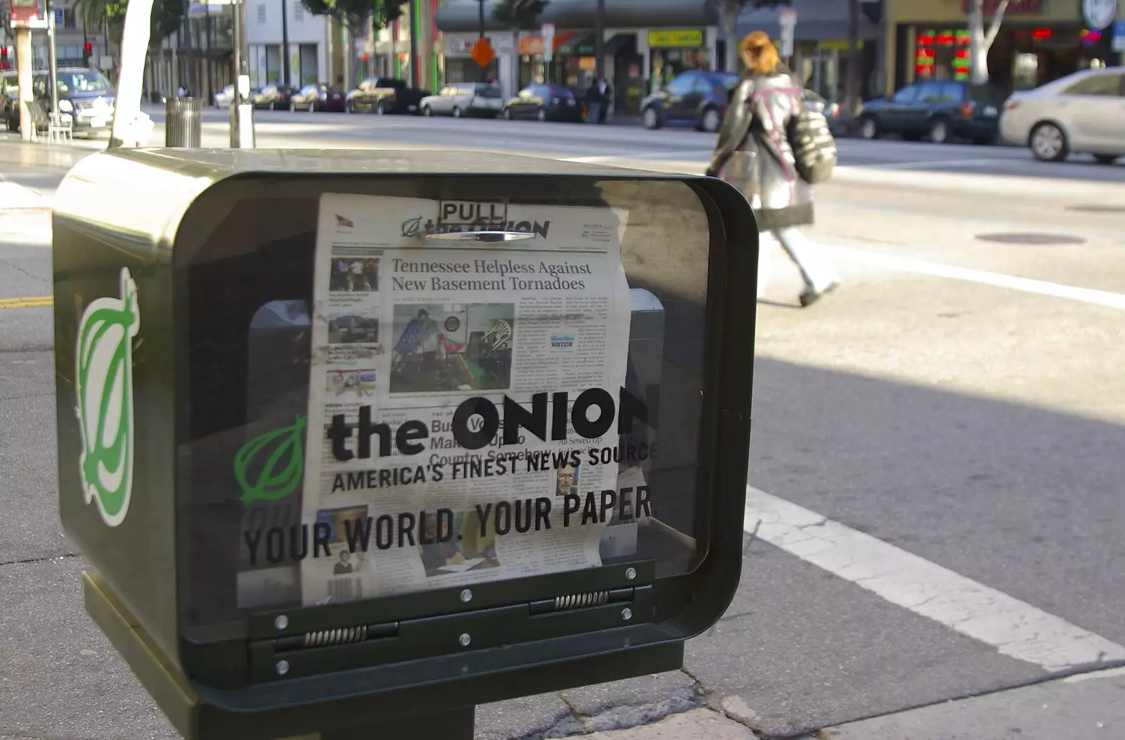 An Onion newsbox, from San Diego and Hollywood, California, US - 3rd March 2008