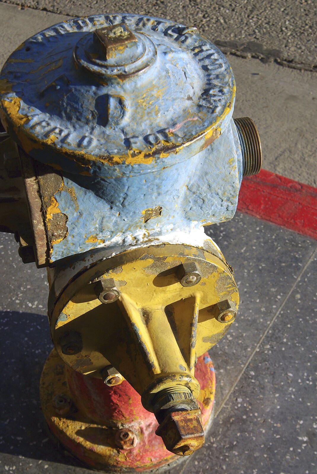 San Diego and Hollywood, California, US - 3rd March 2008: Multi-coloured Hollywood fire hydrant