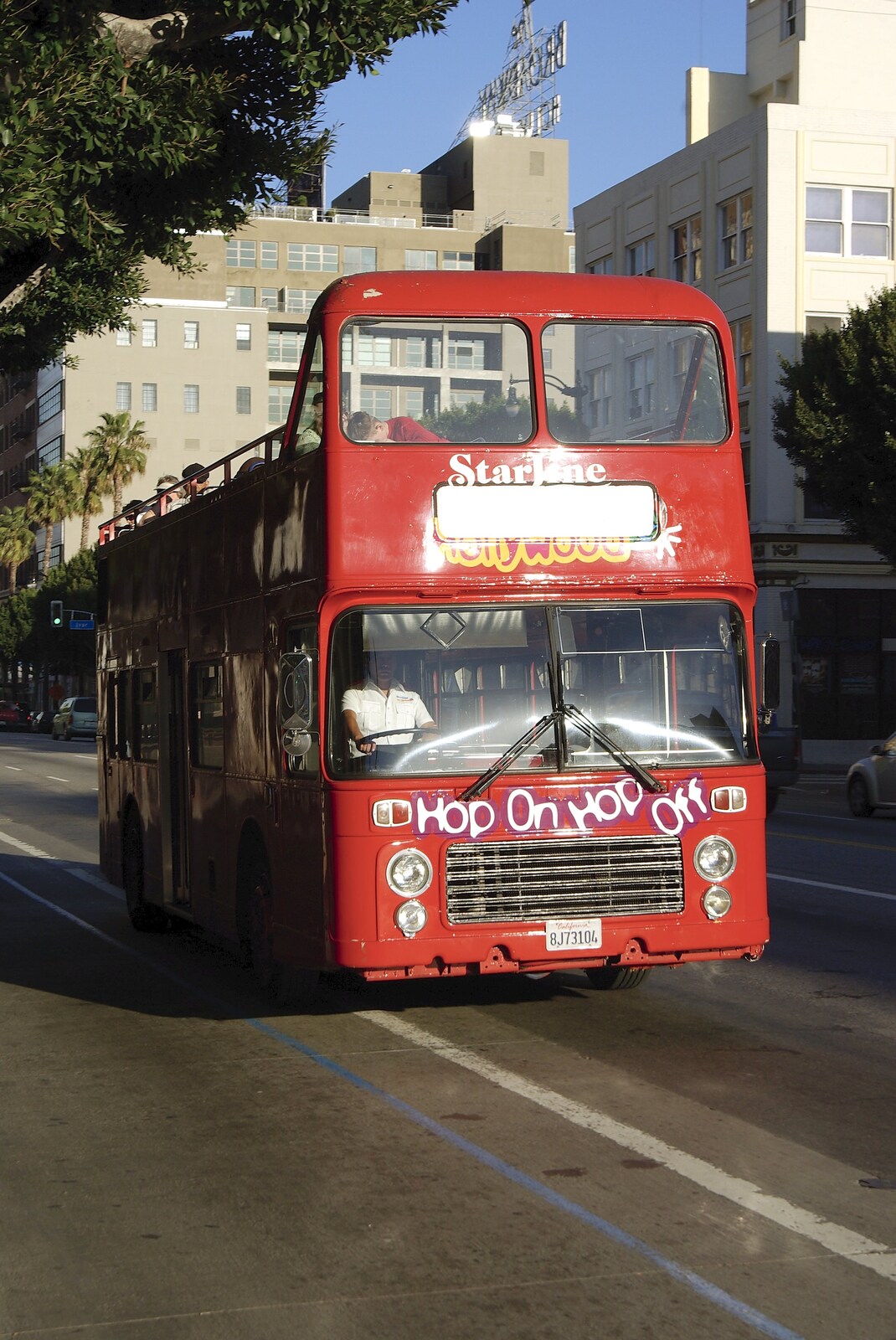 San Diego and Hollywood, California, US - 3rd March 2008: A London-style bus