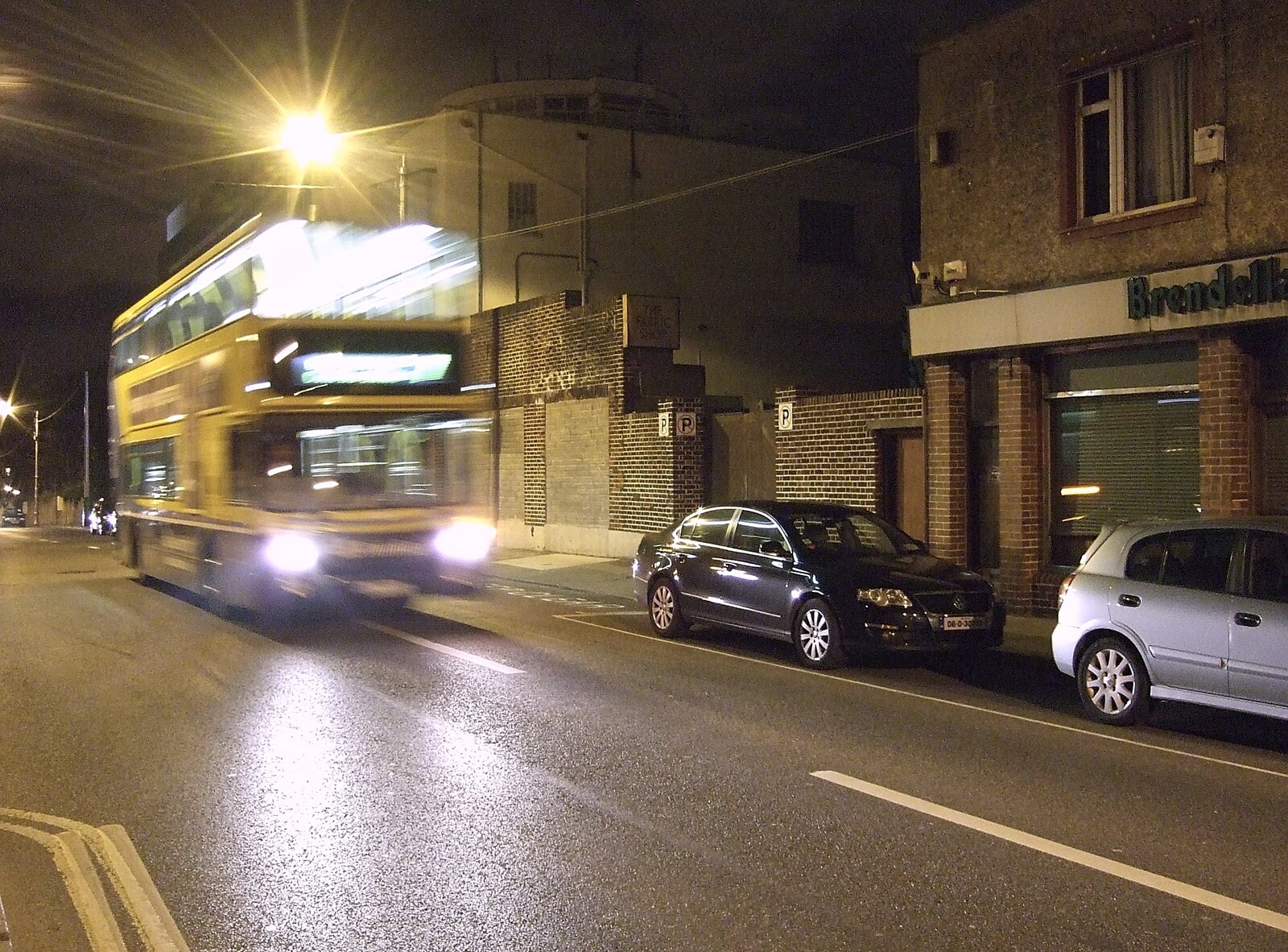 A Dublin Bus steams through Blackrock from Easter in Dublin, Ireland - 21st March 2008