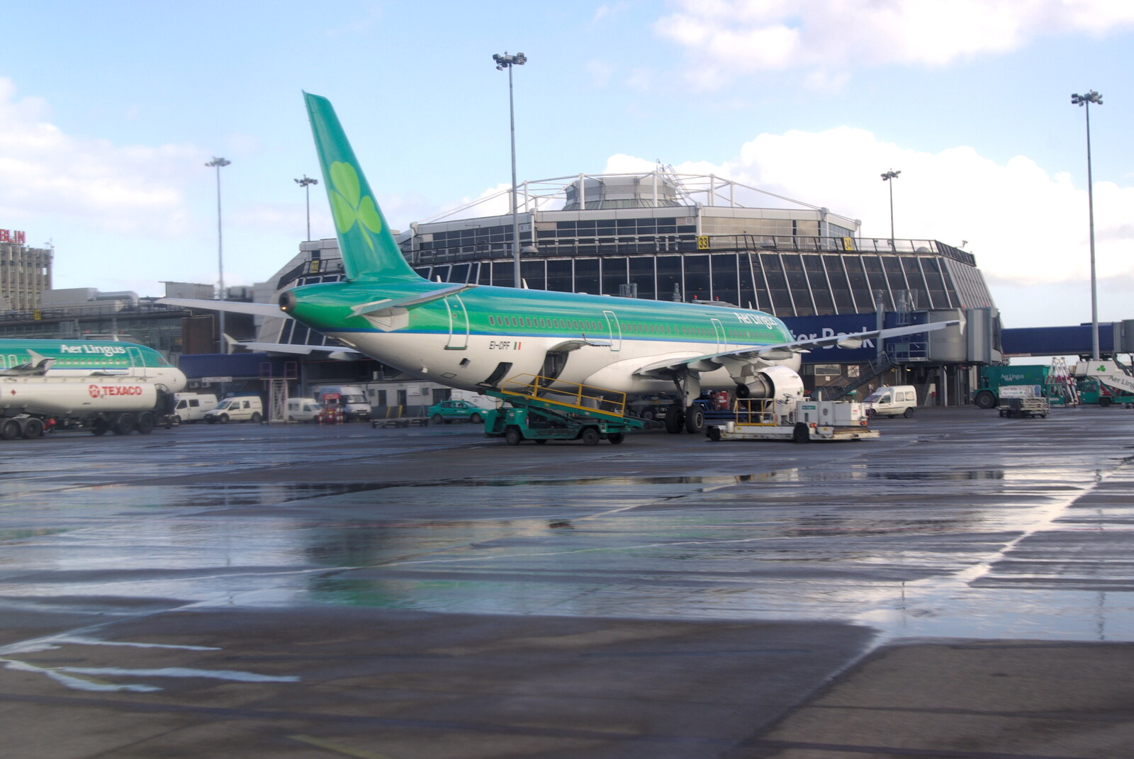 Easter in Dublin, Ireland - 21st March 2008: An Aer Lingus 737 on the ground at Dublin