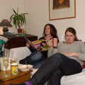 Evelyn reads a trashy magazine as Isobel has tea, Easter in Dublin, Ireland - 21st March 2008