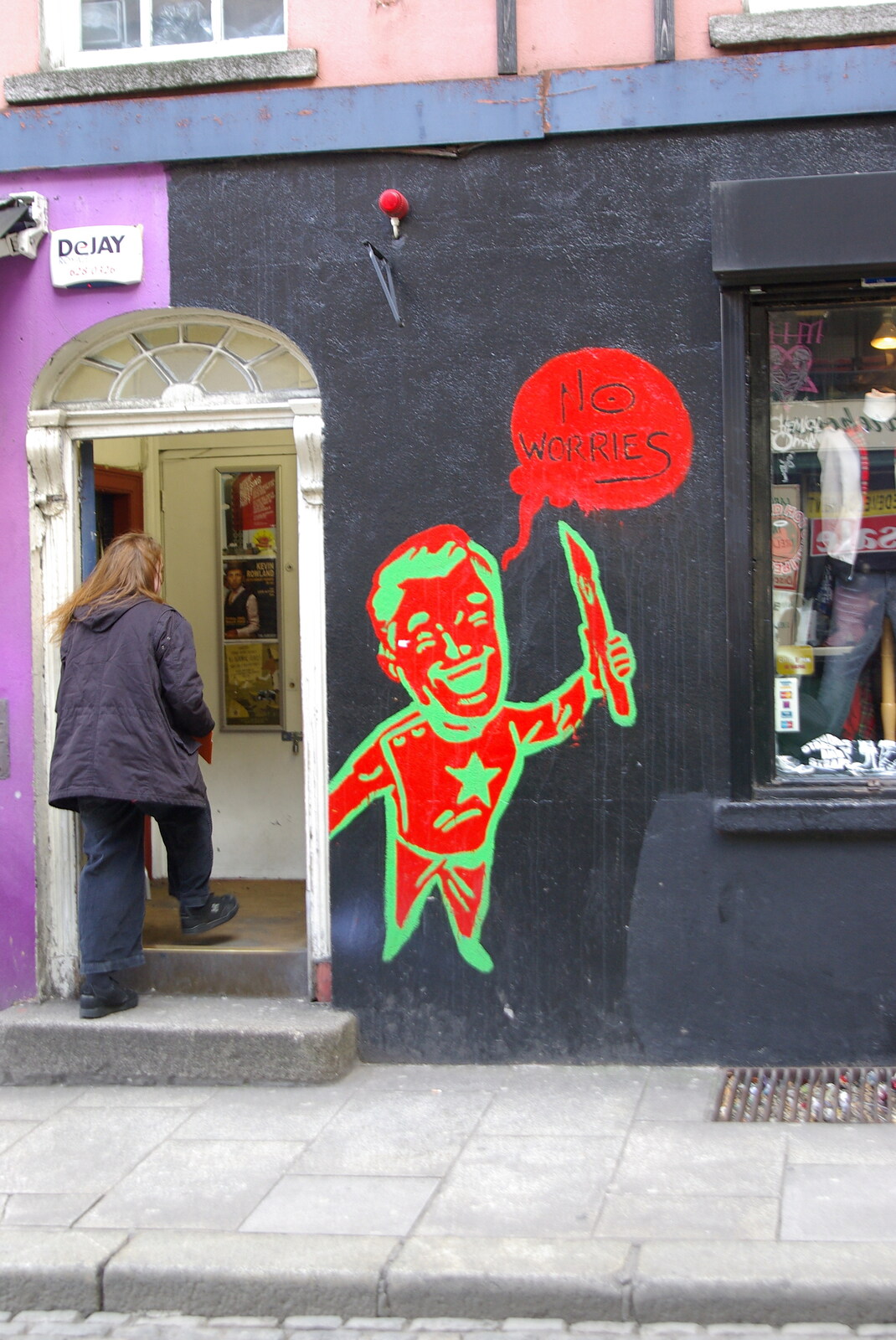 Easter in Dublin, Ireland - 21st March 2008: Super-bright graffiti