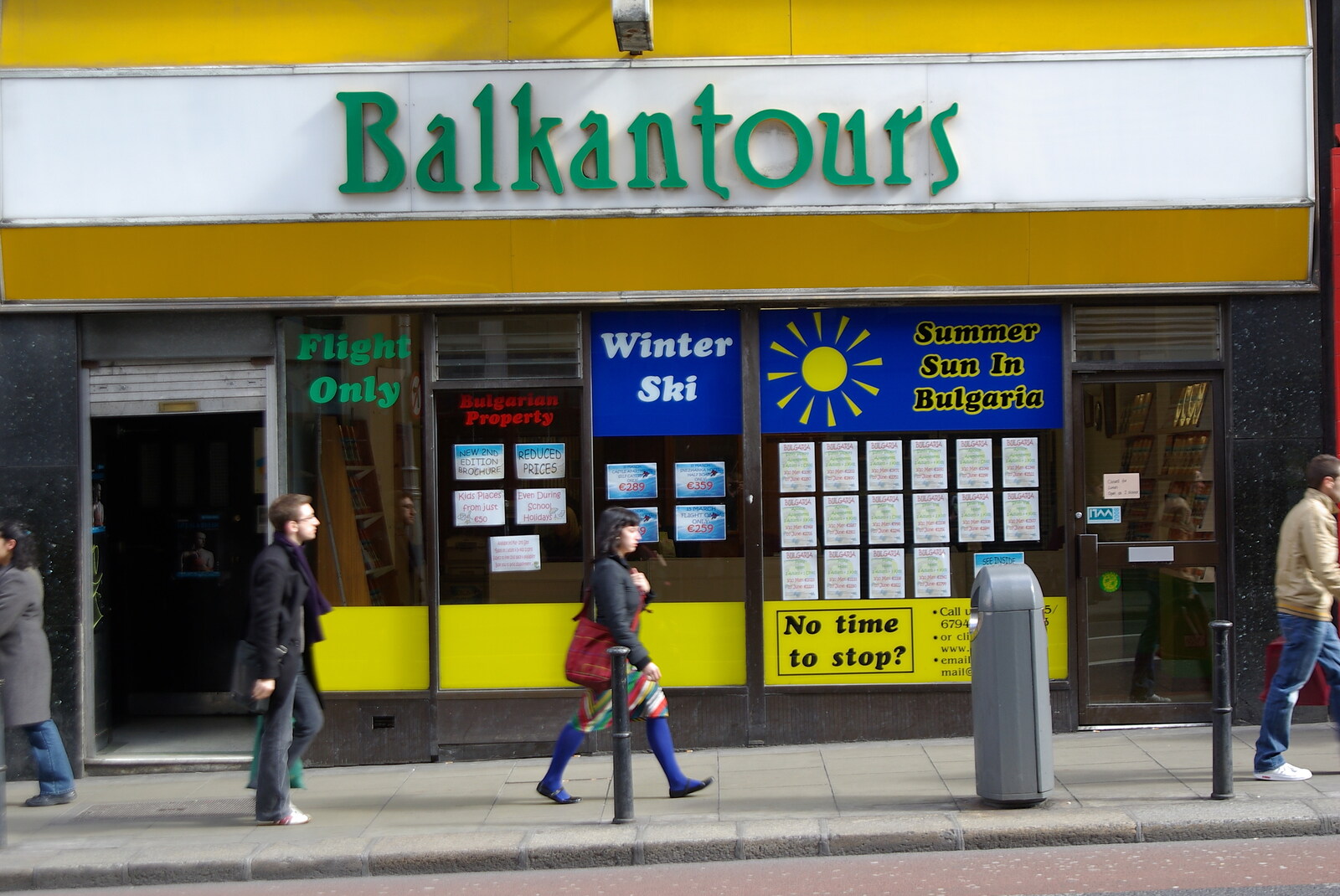 Easter in Dublin, Ireland - 21st March 2008: The 'Balkantours' shop isn't really appealing
