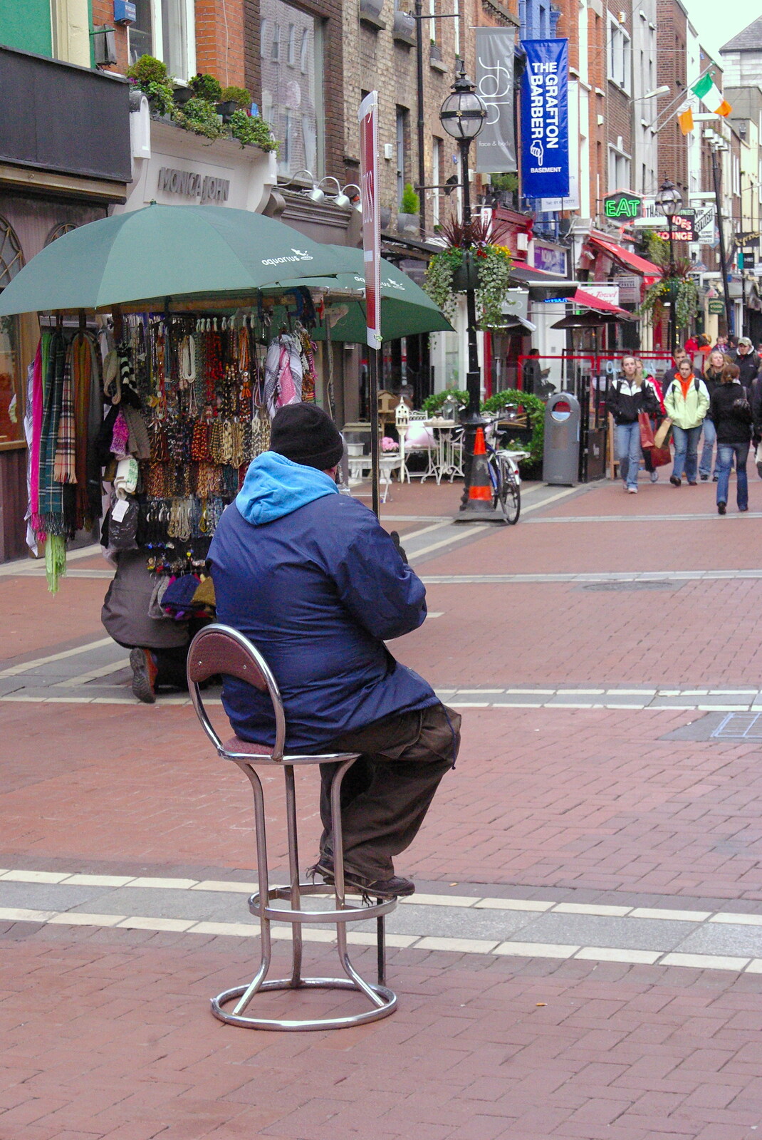 Easter in Dublin, Ireland - 21st March 2008: A dude on a stool
