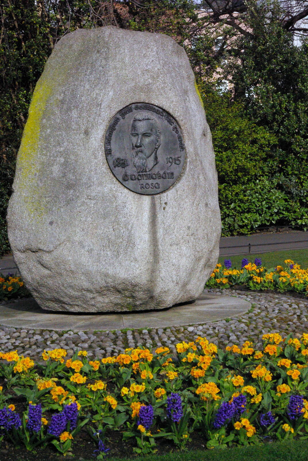 Easter in Dublin, Ireland - 21st March 2008: A rock memorial in the park