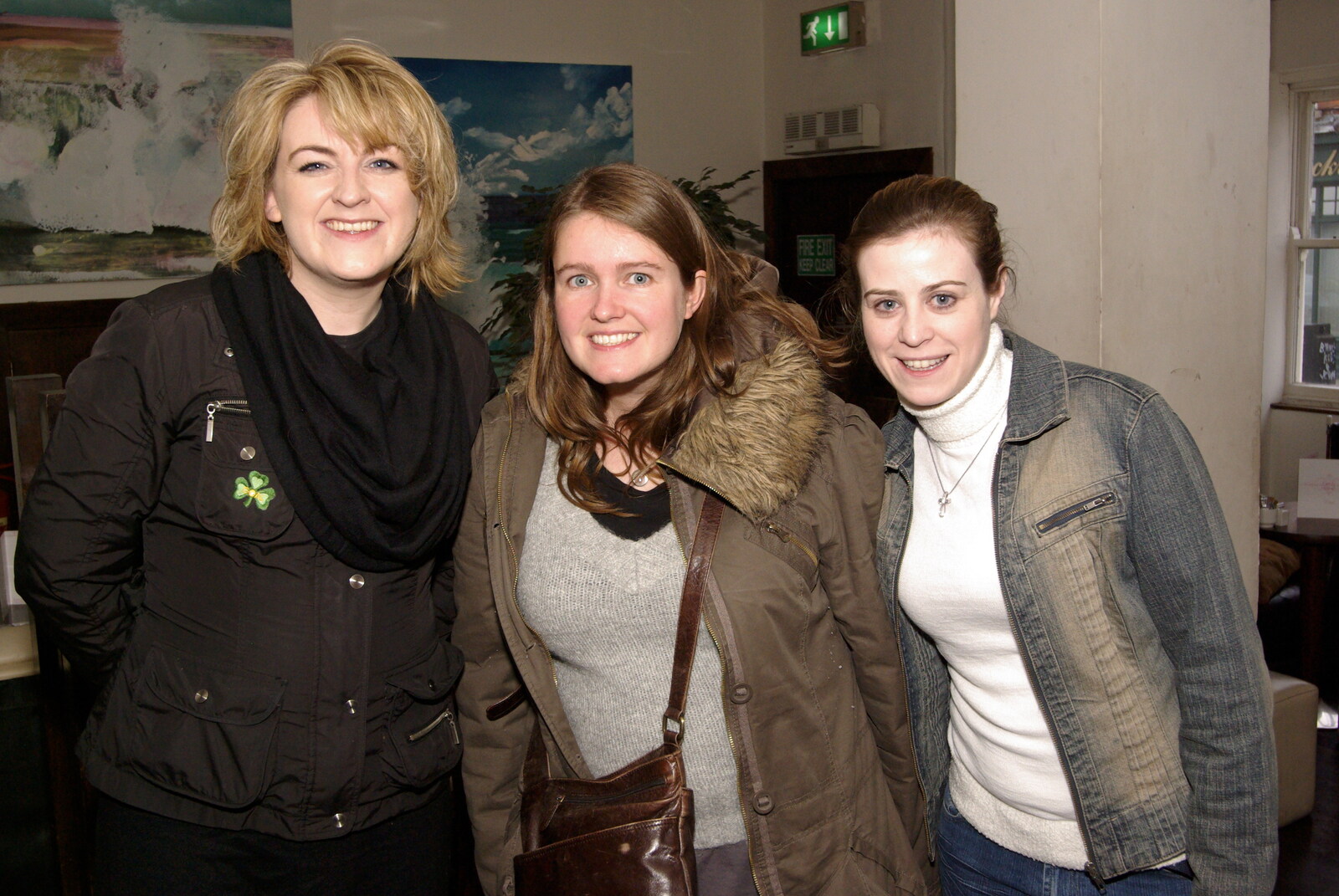 Easter in Dublin, Ireland - 21st March 2008: Isobel and Jen plus a school friend