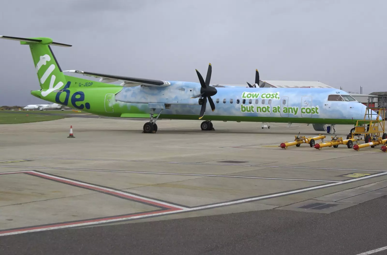 The FlyBe Dash 8 on the apron at Norwich, from Easter in Dublin, Ireland - 21st March 2008