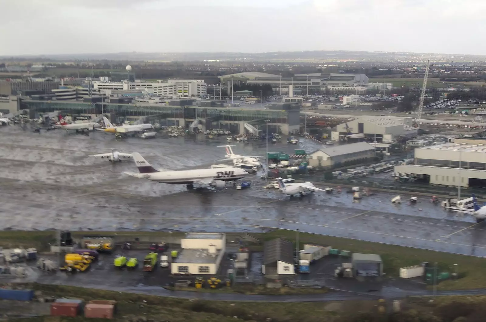 A rainy view of Dublin Airport, from Easter in Dublin, Ireland - 21st March 2008