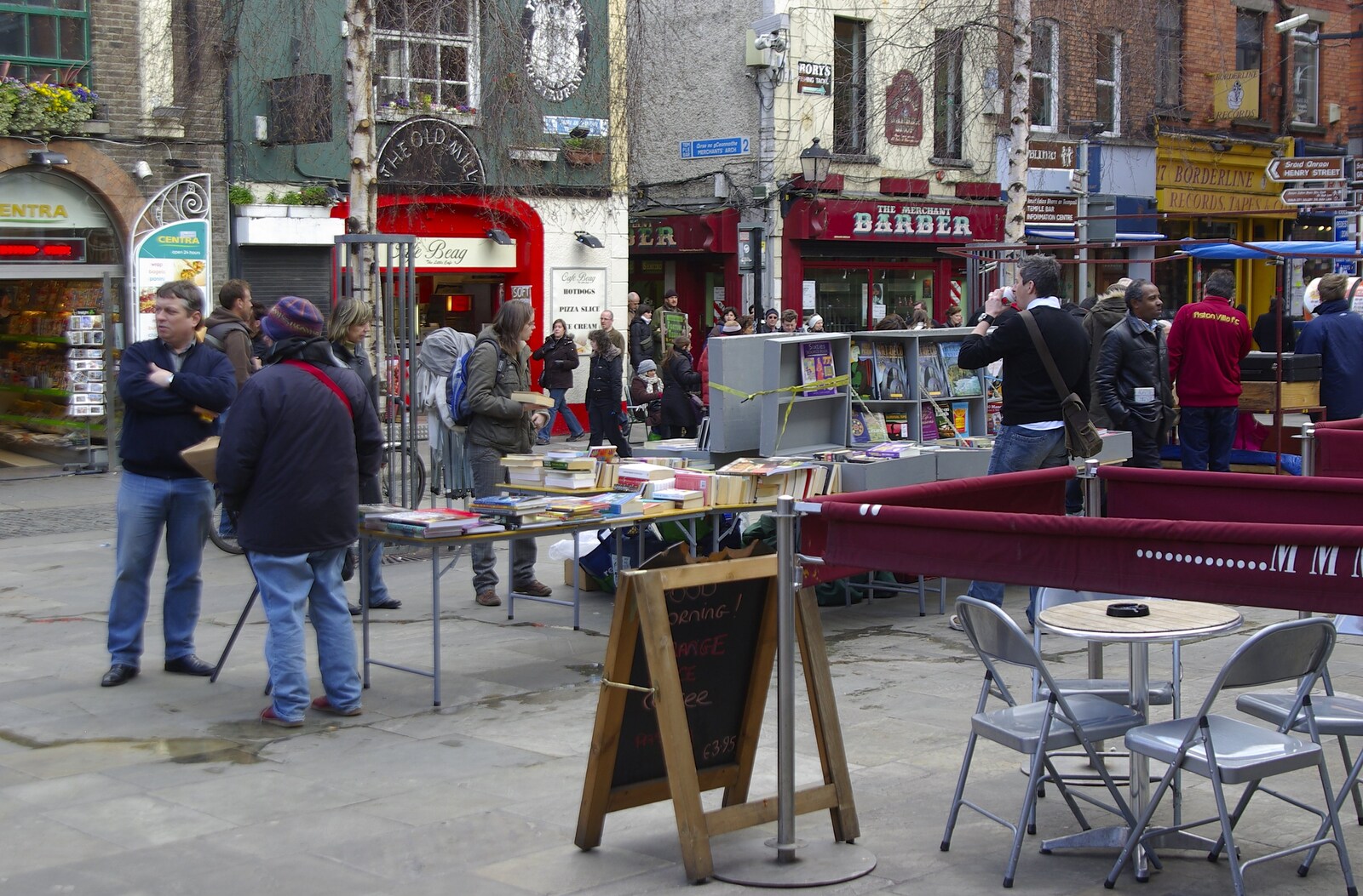 An outdoor book sale in Temple Bar from Easter in Dublin, Ireland - 21st March 2008