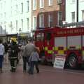 At the top of Grafton Street, a fire engine does a bit of fund-raising